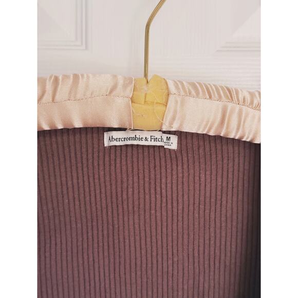 Abercrombie & Fitch Square Neck Ribbed Sweater Bodysuit Brown Medium Layer Fall - Picture 5 of 8